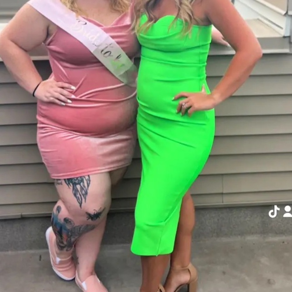 Bella Barnet lime green dress